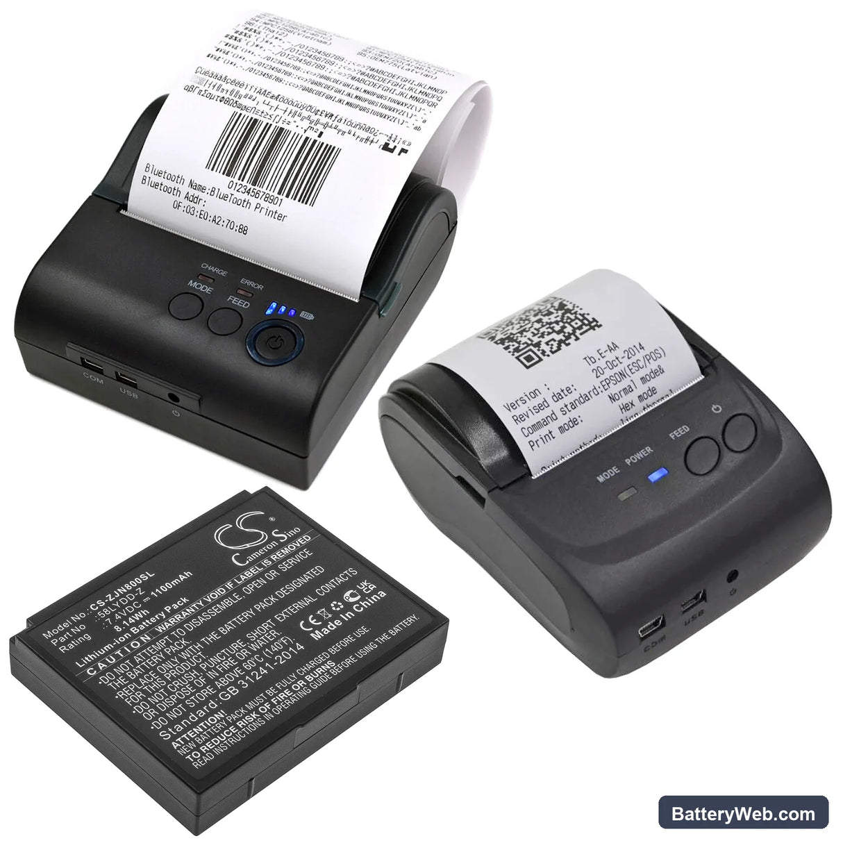 Zjiang ZJ-8001 Replacement Battery, 7.4V, 1100mAh, Li-ion 6