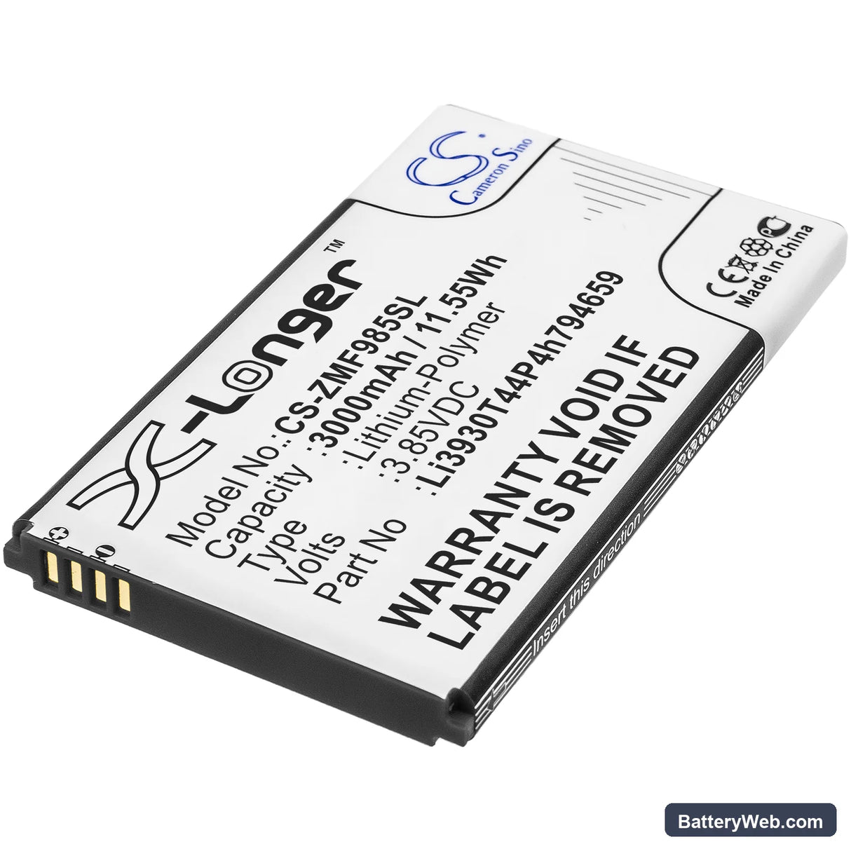 AT&T Velocity 2 Replacement Battery, 3.85V, 3000mAh, Li-Polymer 1
