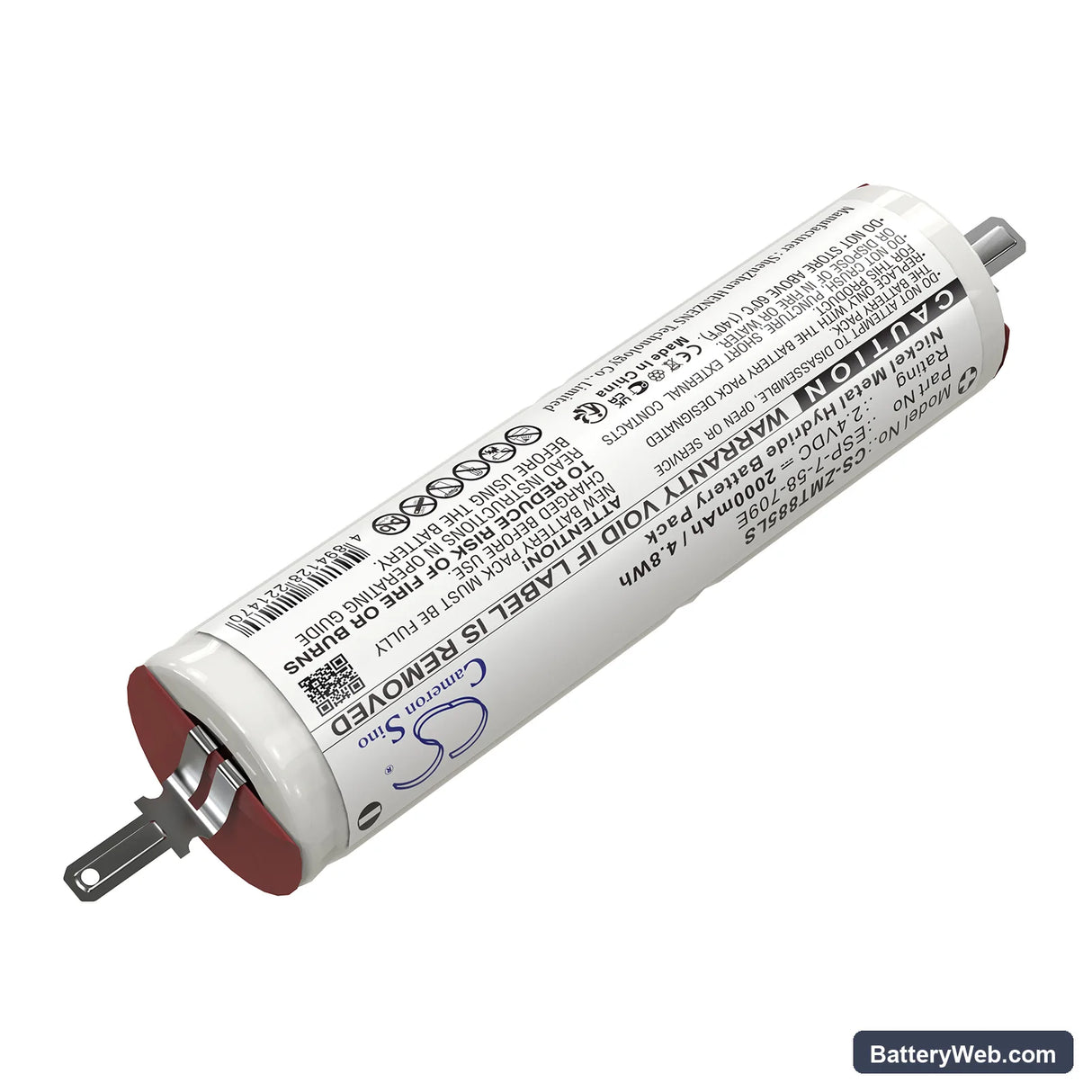 Zumtobel 04879885 Replacement Battery, 2.4V, 2000mAh, Ni-MH 2