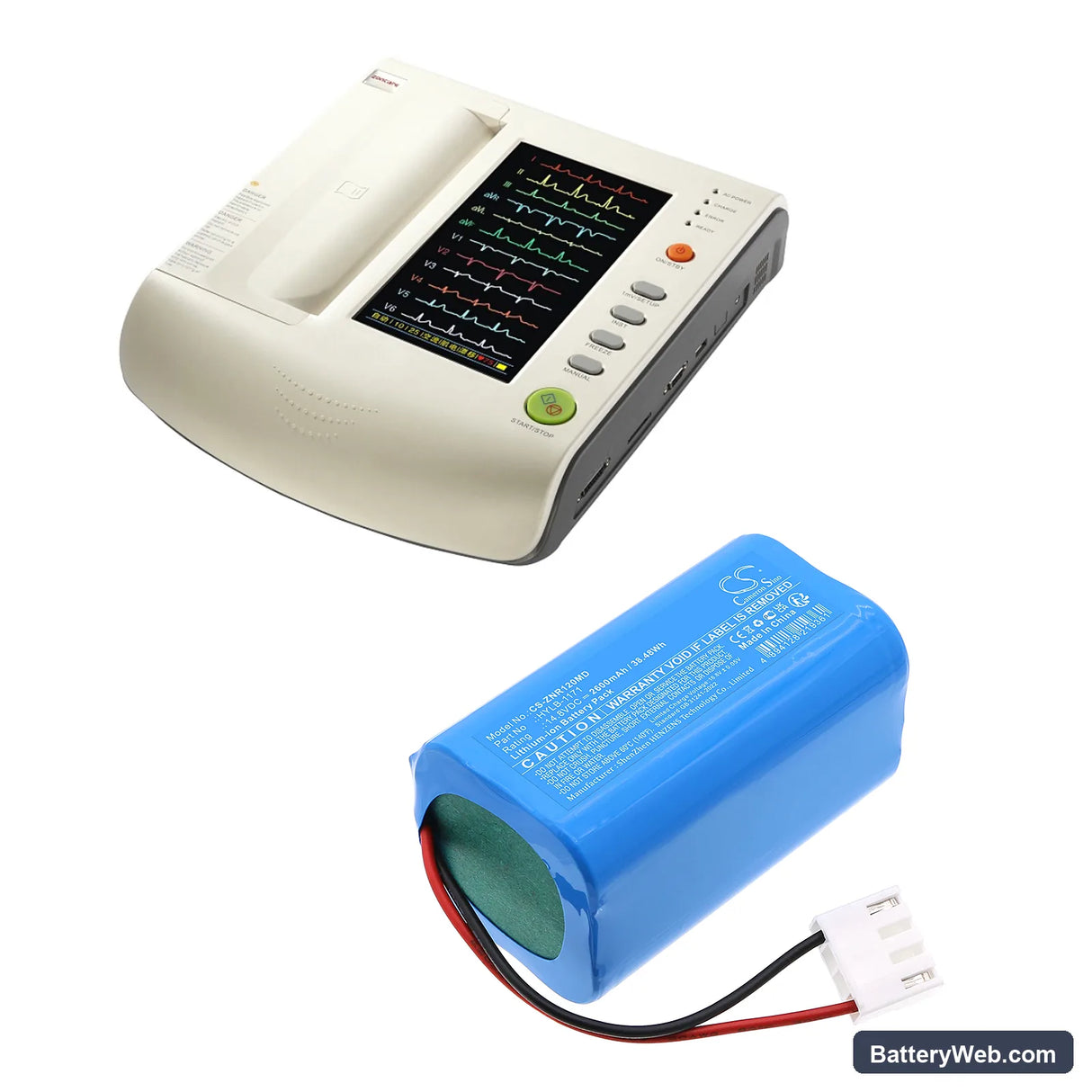 Zoncare ATOM ECG-6A Replacement Battery, 14.8V, 2600mAh, Li-ion 6