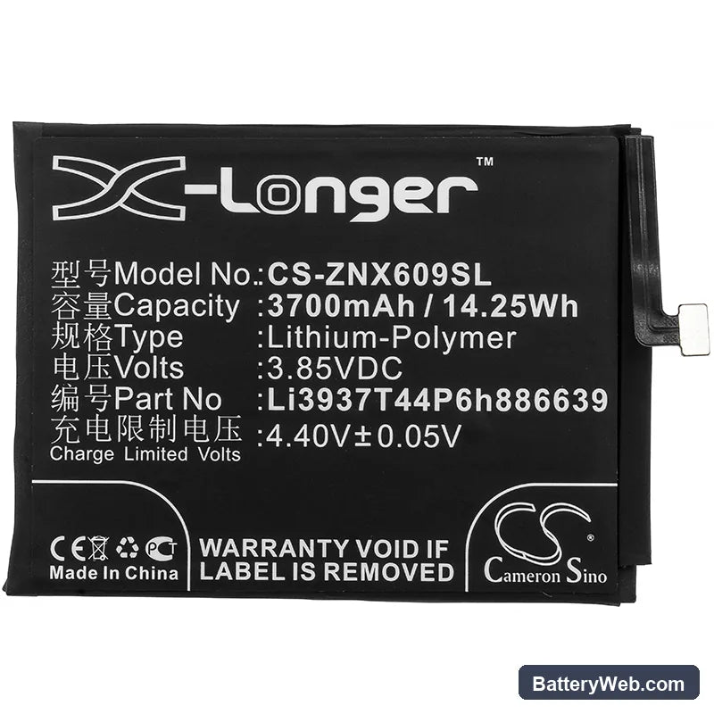 Nubia Red Magic Replacement Battery, 3.85V, 3700mAh, Li-Polymer 3