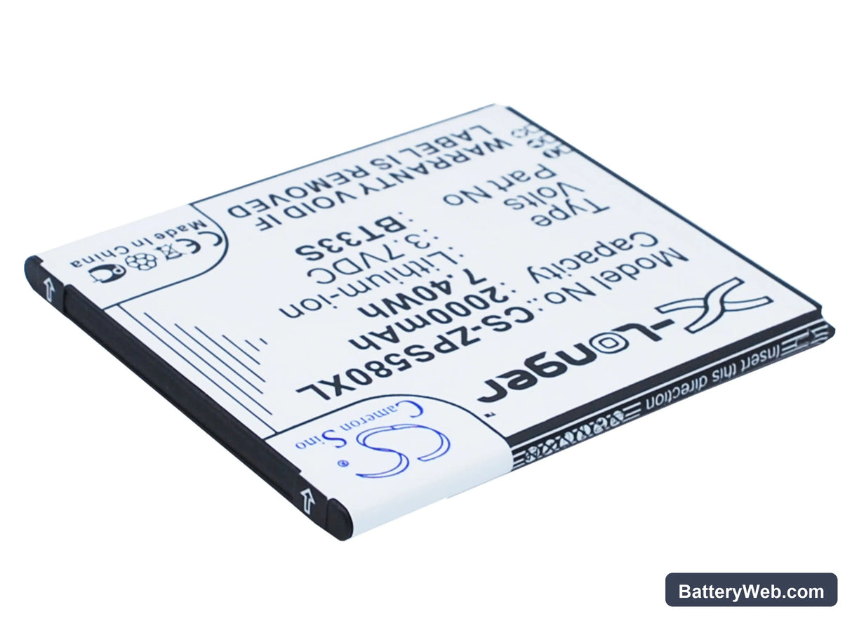 ZOPO ZP580 Replacement Battery, 3.7V, 2000mAh, Li-ion 3