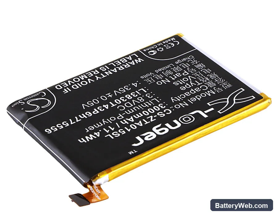 ZTE AXON A2015 Replacement Battery, 3.8V, 3000mAh, Li-Polymer 2
