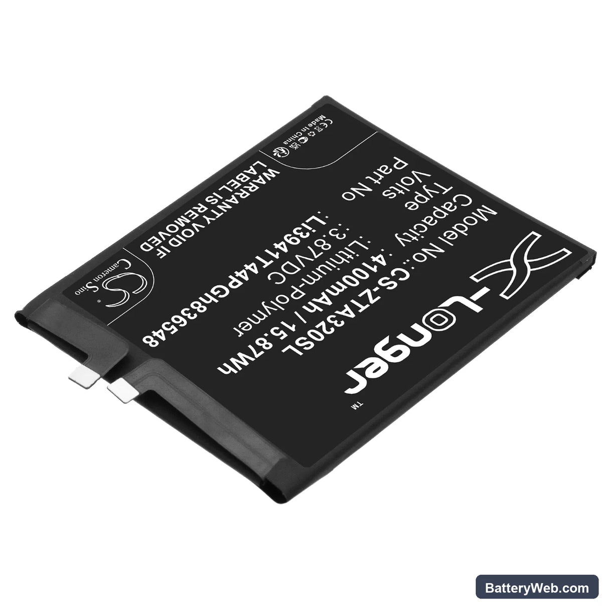 ZTE Axon 30 Replacement Battery, 3.87V, 4100mAh, Li-Polymer 2