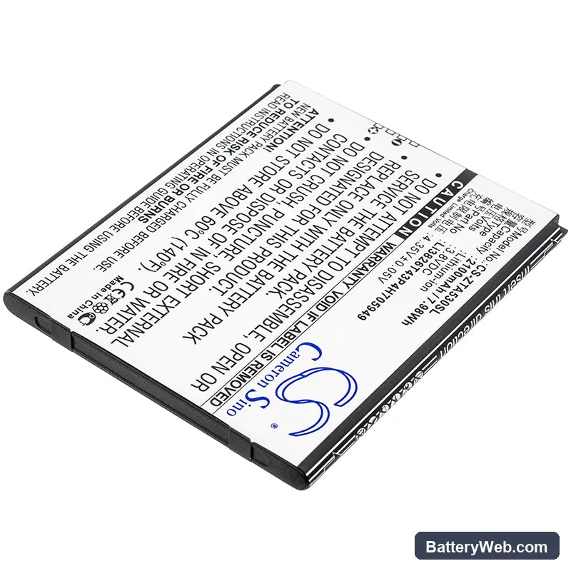 ZTE Avid 579 Replacement Battery, 3.8V, 2100mAh, Li-ion 2