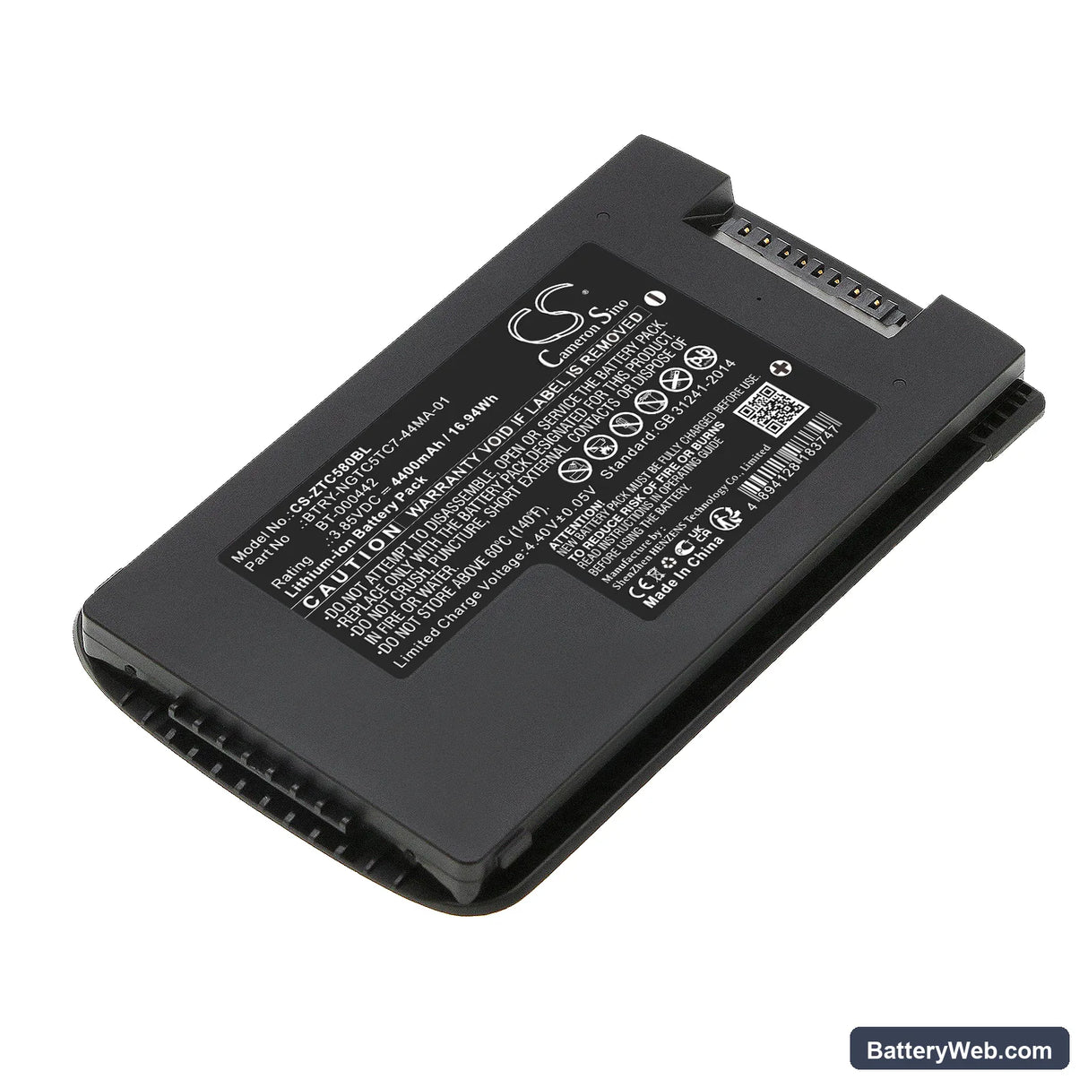 Zebra TC53 Replacement Battery, 3.85V, 4400mAh, Li-ion 1