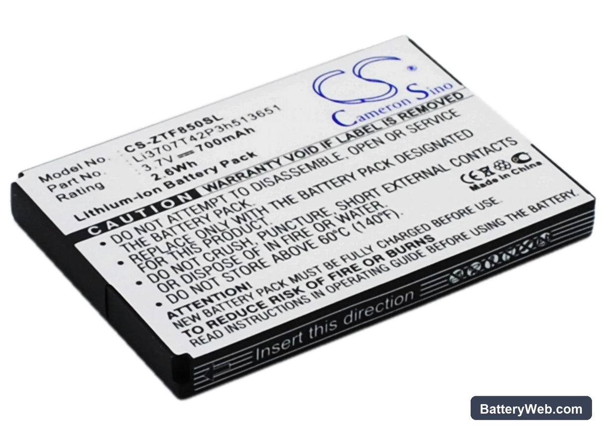 Telstra F252 Replacement Battery, 3.7V, 700mAh, Li-ion 2