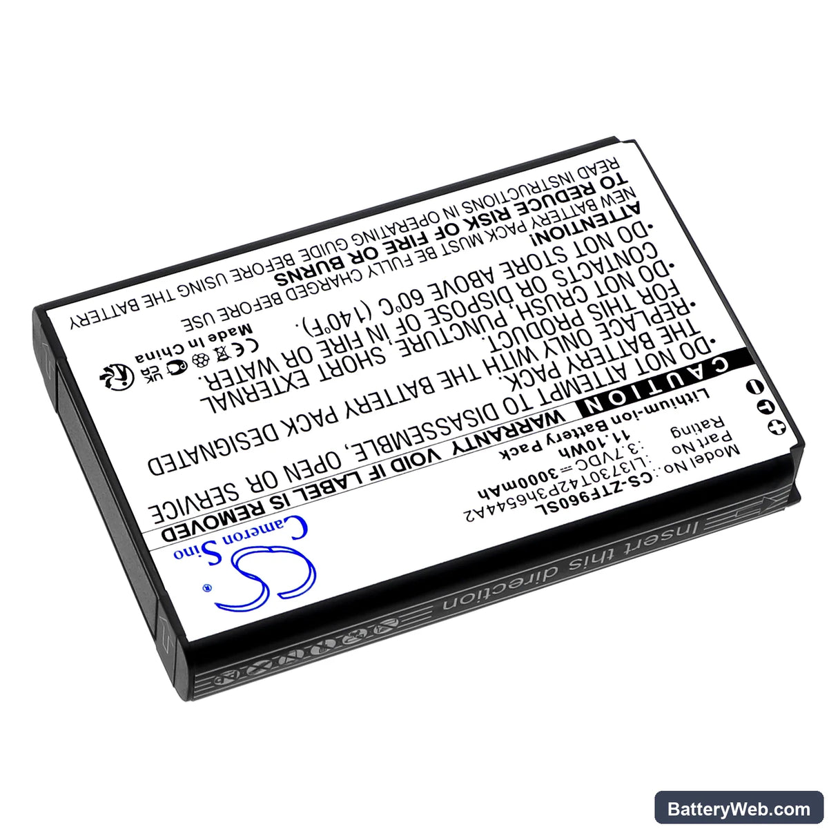 T-Mobile Sonic 2.0 LTE Mobile Hotspot Replacement Battery, 3.7V, 3000mAh, Li-ion 2