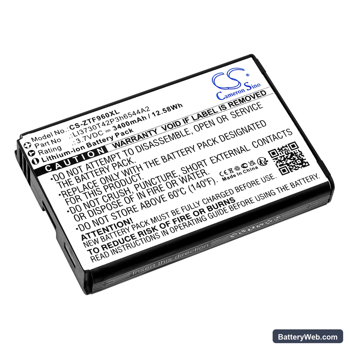T-Mobile Sonic 2.0 LTE Mobile Hotspot Replacement Battery, 3.7V, 3400mAh, Li-ion 1
