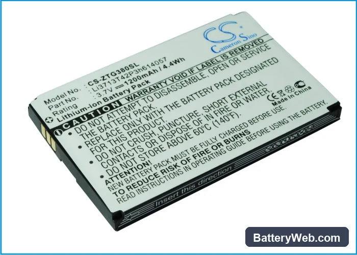 ZTE G380 Replacement Battery, 3.7V, 1200mAh, Li-ion 2