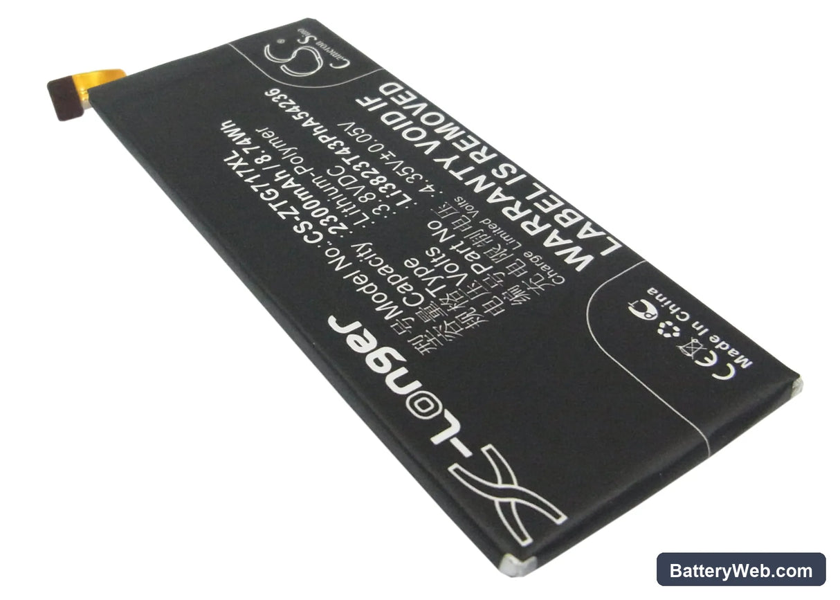 ZTE G717C Replacement Battery, 3.8V, 2300mAh, Li-Polymer 2