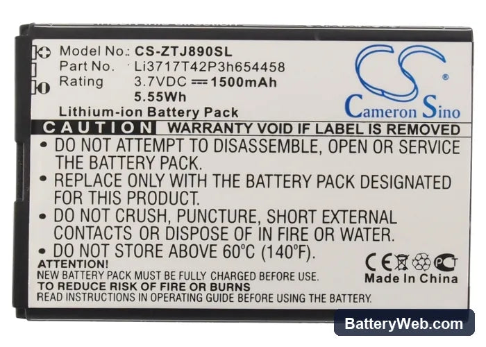 Verizon Jetpack 890L Replacement Battery, 3.7V, 1500mAh, Li-ion 5