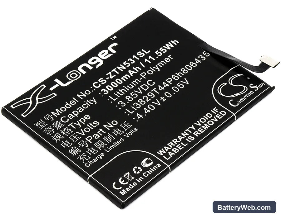 ZTE Nubia Z11 Replacement Battery, 3.85V, 3000mAh, Li-Polymer 1
