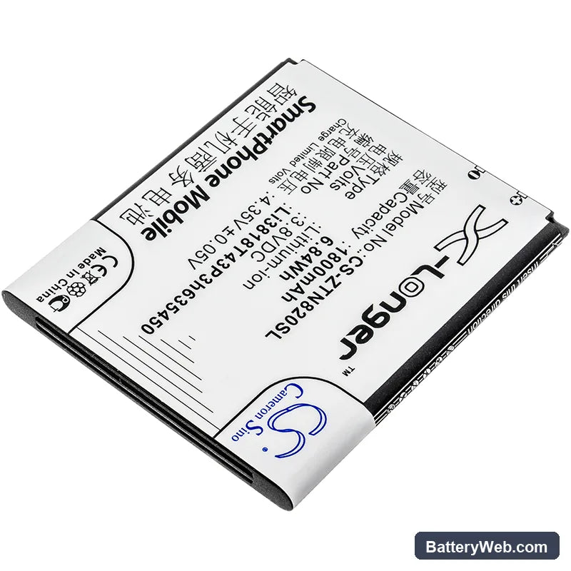 ZTE Z820 Replacement Battery, 3.8V, 1800mAh, Li-ion 2