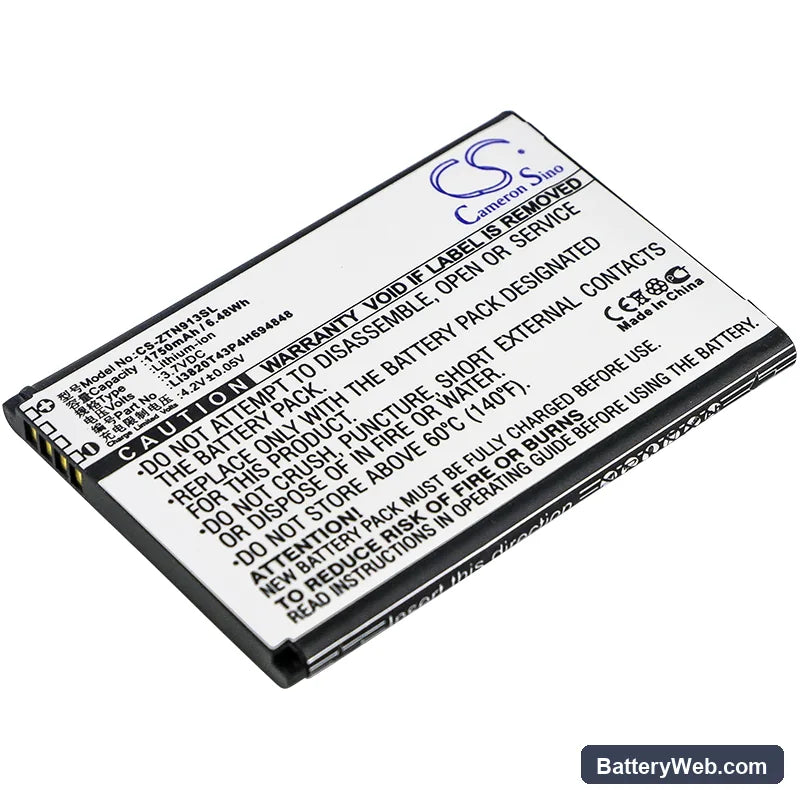 ZTE N9136 Replacement Battery, 3.7V, 1750mAh, Li-ion 1