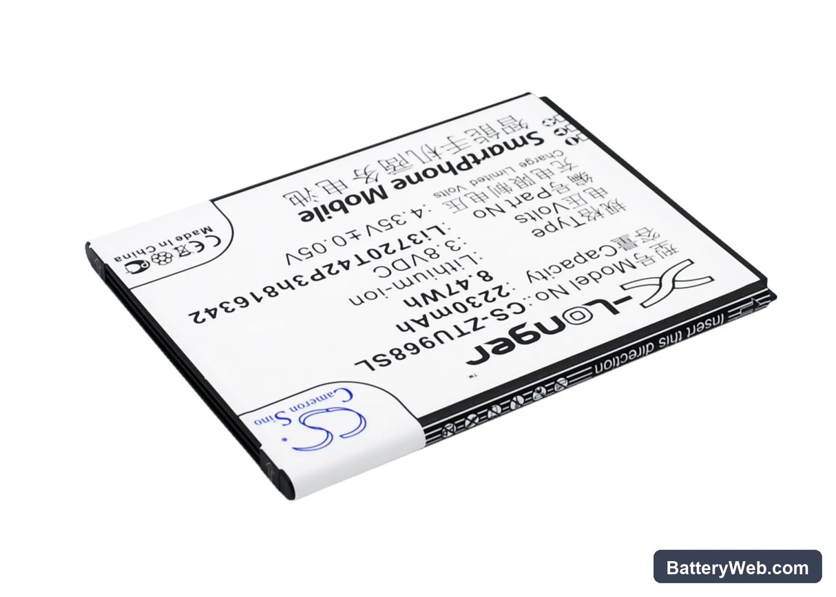 ZTE Q701C Replacement Battery, 3.8V, 2230mAh, Li-ion 3