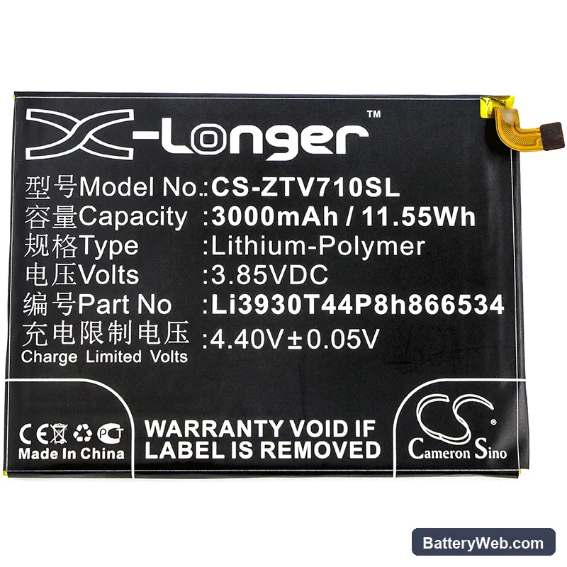 ZTE Blade V7 Max Replacement Battery, 3.85V, 3000mAh, Li-Polymer 3