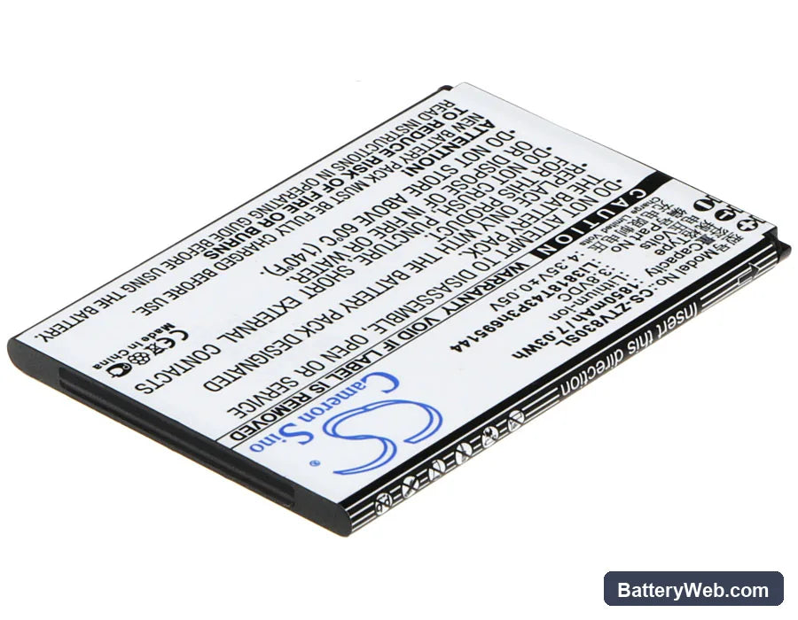 ZTE Kis 3 Max Replacement Battery, 3.8V, 1850mAh, Li-ion 2