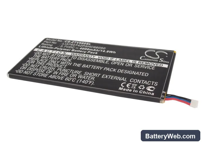 ZTE T98 Replacement Battery, 3.7V, 4000mAh, Li-Polymer 1