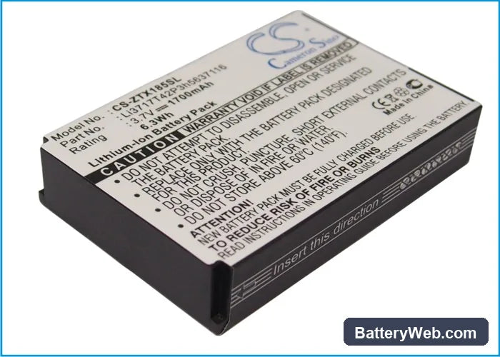 ZTE F158 Replacement Battery, 3.7V, 1700mAh, Li-ion 3
