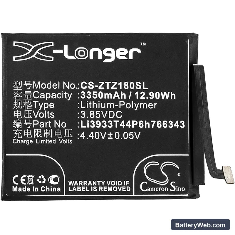 Nubia Z18 mini Dual SIM Replacement Battery, 3.85V, 3350mAh, Li-Polymer 3