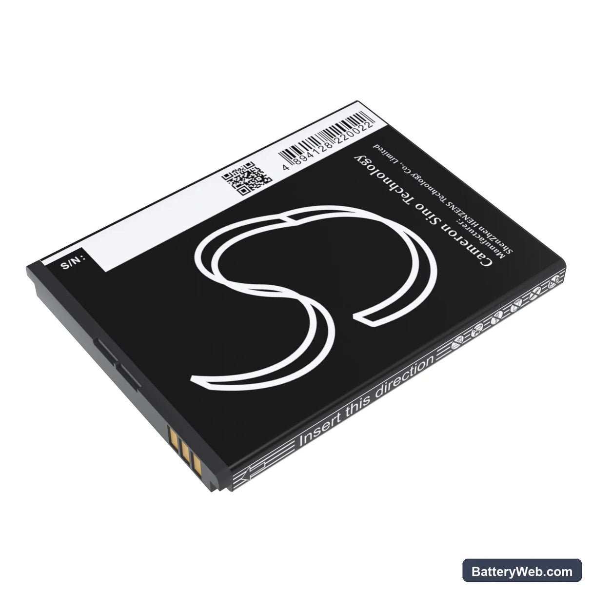 ZTE 353VL Replacement Battery, 3.8V, 1500mAh, Li-Polymer 3