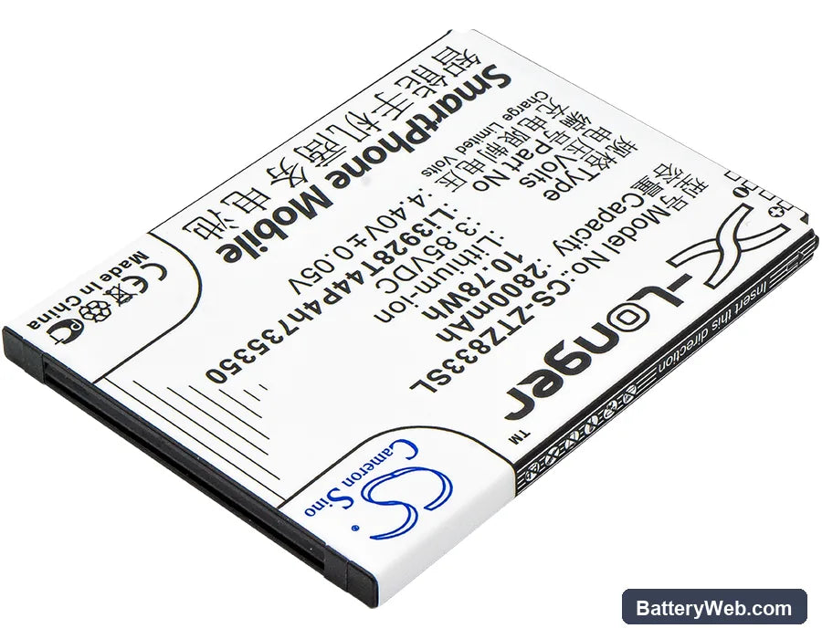 ZTE Avid Trio Replacement Battery, 3.85V, 2800mAh, Li-ion 2