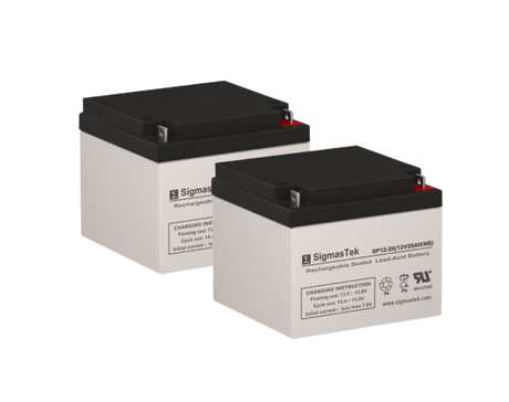 12 Volt 26 Amp NB Terminal SLA Compatible Replacement Battery Set (Set Of 2)