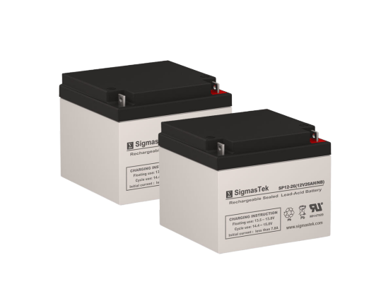 12 Volt 26 Amp NB Terminal SLA Compatible Replacement Battery Set (Set Of 2)