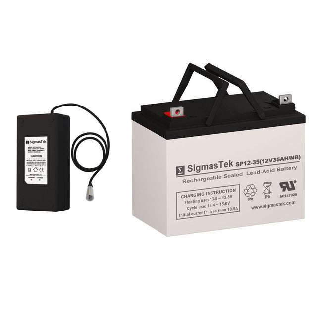 12V 35Ah High Performance Replacement Battery with Schauer JAC0524 Charger