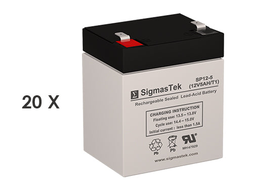 BS Battery B12-5 Compatible Replacement Battery Set - 20 Pack