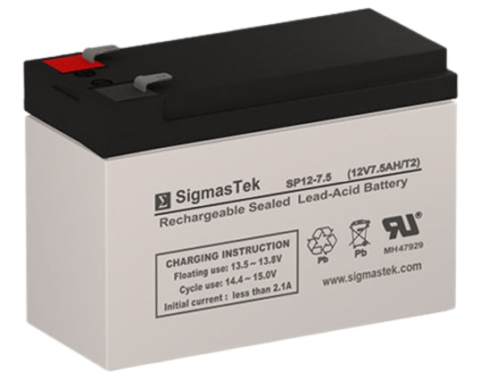 12V 7.5Ah F2 Sealed Lead Acid High Performance Replacement Battery