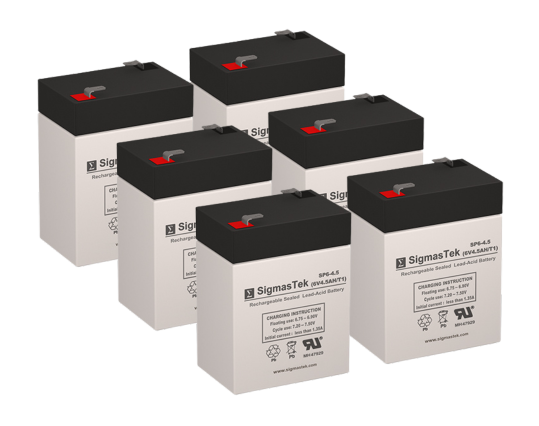 Hubbell 120255 6V 4.5Ah High Performance Replacement Batteries - 6 Pack