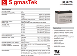 AJC AGM - VRLA 12V 75Ah High Performance Replacement Battery