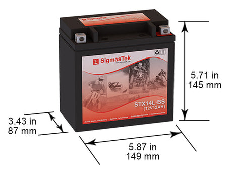STX14L-BS Motorcycle Compatible Replacement Battery for Honda VT1100 Shadow C2 Saber (1995-1997)