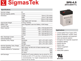 SigmasTek UB645/ELB06042/YT-645/PS-640/3FM4.5 Compatible Replacement Battery Set - Pack of 6