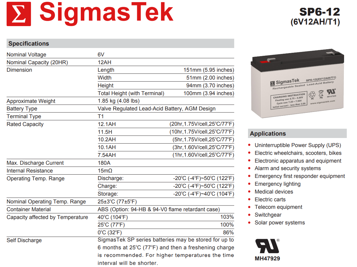 Emergi-Lite M3 High-Performance Replacement Battery