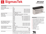 12V 0.8Ah Alarm High Performance Replacement Battery