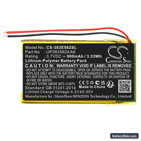 Palm Tungsten E Replacement Battery, 3.7V, 900mAh, Li-Polymer 3