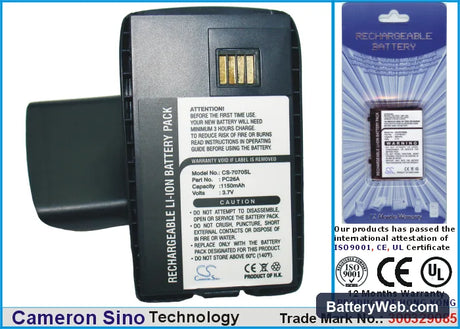 Qtek 7070 Replacement Battery, 3.7V, 1150mAh, Li-ion 1
