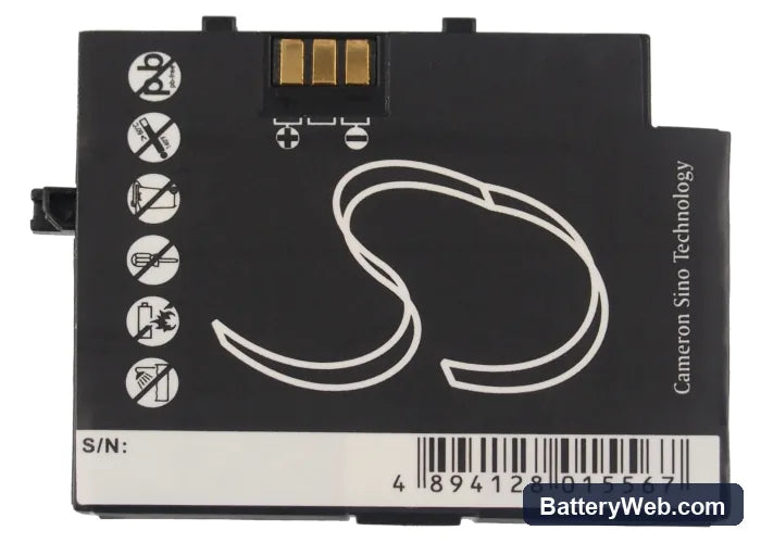 Tevion MD6400 Replacement Battery, 3.7V, 680mAh, Li-ion 6