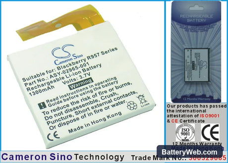 BlackBerry 5790 Replacement Battery, 3.7V, 1300mAh, Li-ion 1