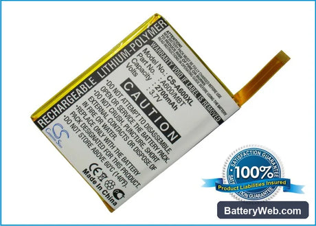 Asus Mypal A600 Replacement Battery, 3.7V, 2700mAh, Li-Polymer 1