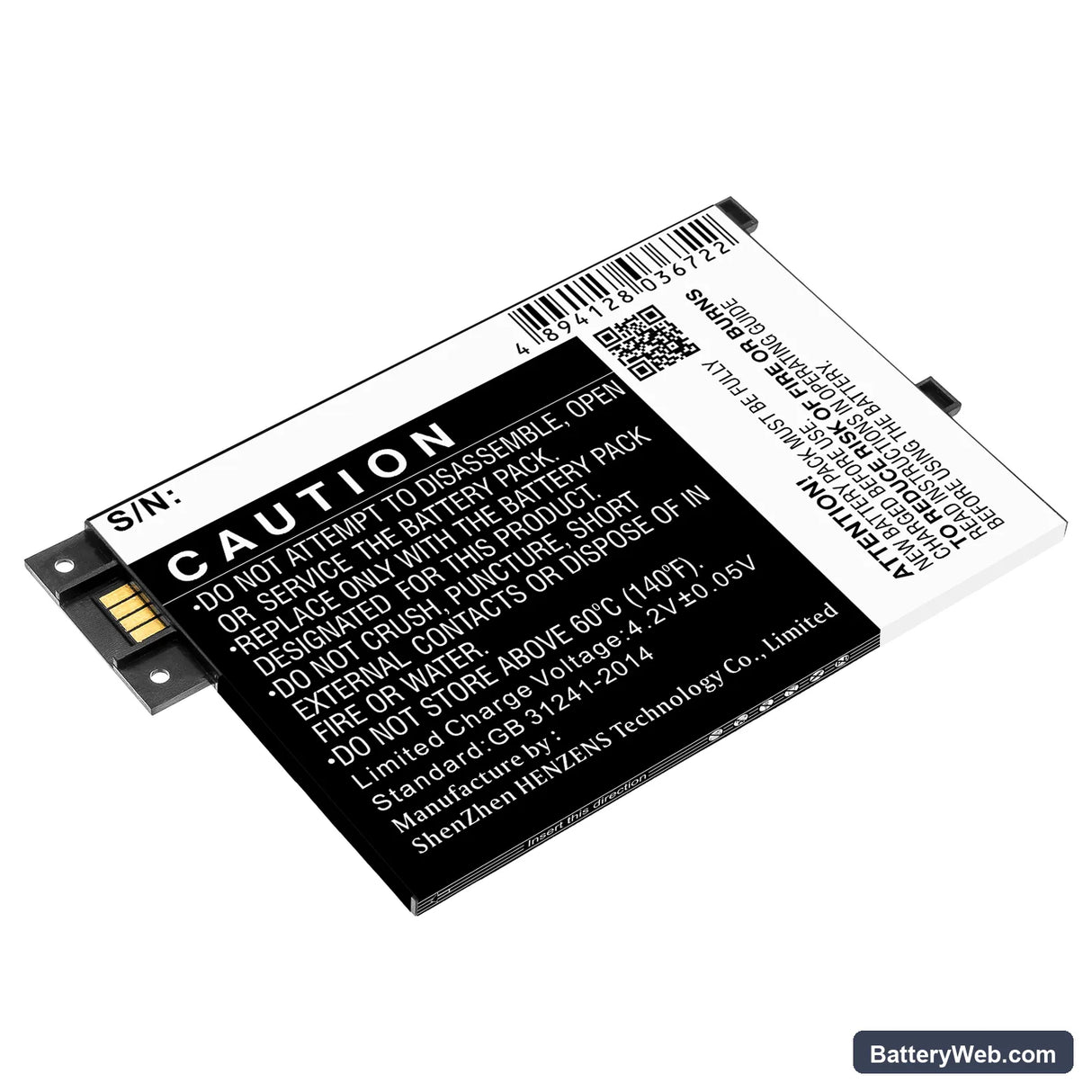 Amazon Kindle 3 Replacement Battery, 3.7V, 1900mAh, Li-Polymer 4
