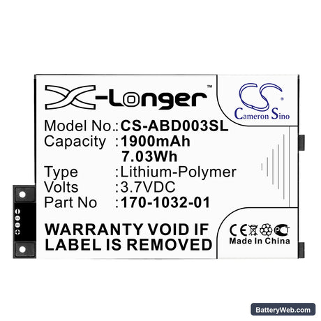 Amazon Kindle 3 Replacement Battery, 3.7V, 1900mAh, Li-Polymer 5
