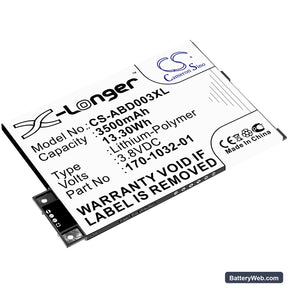 Amazon Kindle 3 Replacement Battery, 3.8V, 3500mAh, Li-Polymer 1