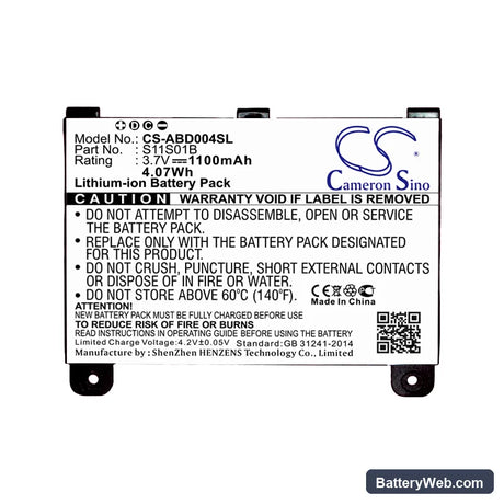 Amazon S11S01A Replacement Battery, 3.7V, 1100mAh, Li-ion 5