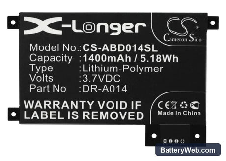 Amazon Kindle touch Replacement Battery, 3.7V, 1400mAh, Li-Polymer 5
