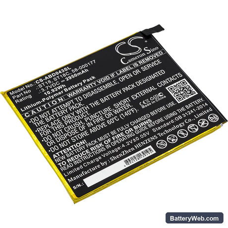 Amazon Kindle Fire 7" Replacement Battery, 3.7V, 2950mAh, Li-Polymer 1