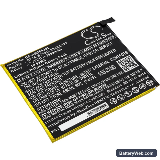 Amazon Kindle Fire 7" Replacement Battery, 3.7V, 2950mAh, Li-Polymer 1